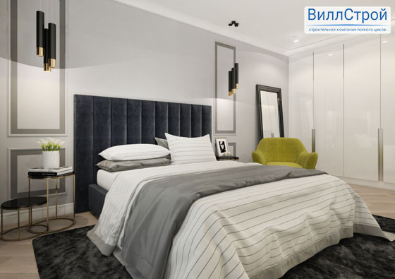 Дизайн спальни в 3х комнатной квартире в современном стиле